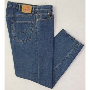 Levis 550 Relaxed Tapered Leg Jeans 38x32 Men NM Dark Wash Red Tab 2 Tone Stitch